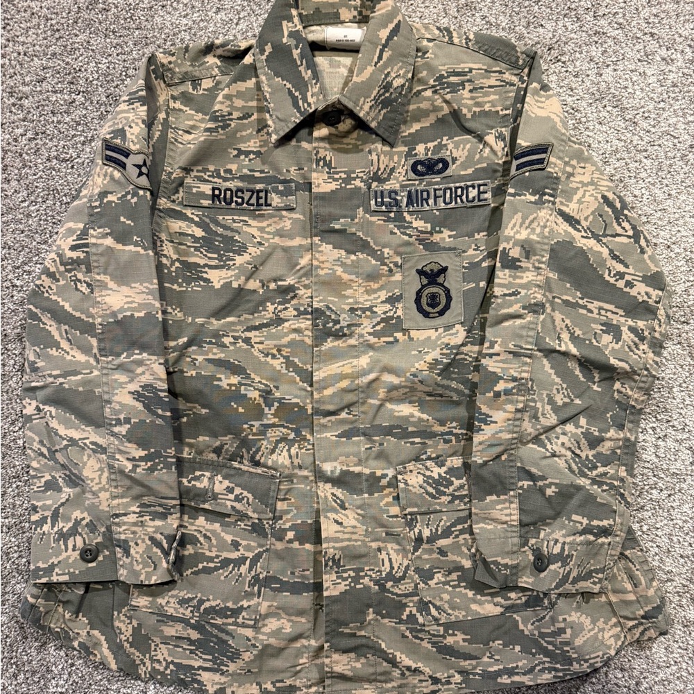 US Military Tiger Stripe Air Force Camo Combat Coat 8R‎ Shirt Maternity Utility